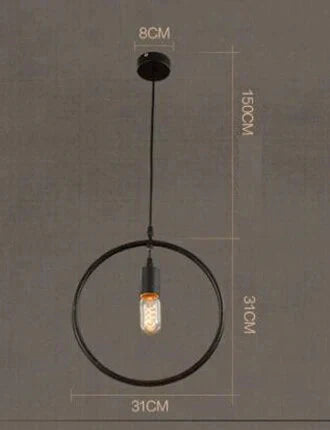 Simple Industrial Metal Structure Lamp Pendant Light For Dining Study Kitchen Island Living Room