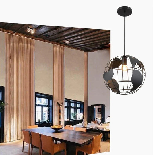 Pendant Light Black/White Creative E27 Bulbs Earth Iron Lamp Edison Bulb For Kitchen Dining Room