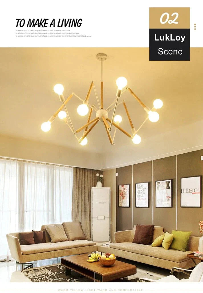 Pendant Lights Industrial Hanging Spider Light Modern Lamp Adjustable Nordic Retro Living Room Loft