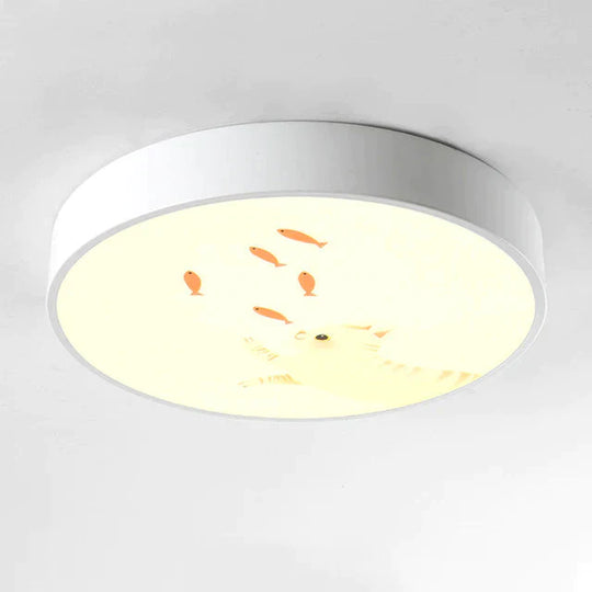 Led Ceiling Lamp Cartoon Kids Boy Girls’ Room Round Multicolor 18W Surface Mounted Lighting