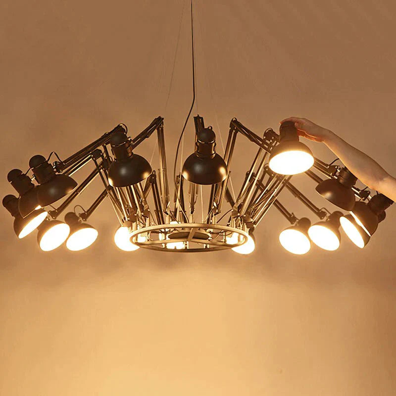 Vintage Pendant Lights Spider Lamp 6 9 12 16 Heads Black White Suspension Luminaire Hanging