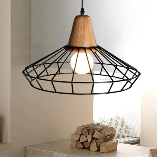 Nordic Vintage Wood Pulley Pendant Light Industrial Lighting Fixtures Retro Hanglamp For Bar Living