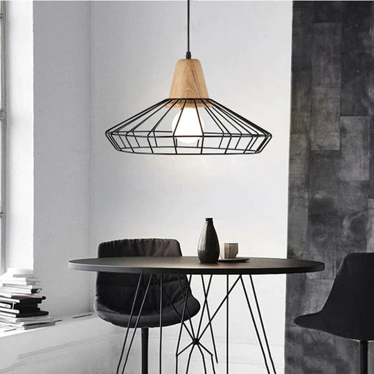 Nordic Vintage Wood Pulley Pendant Light Industrial Lighting Fixtures Retro Hanglamp For Bar Living