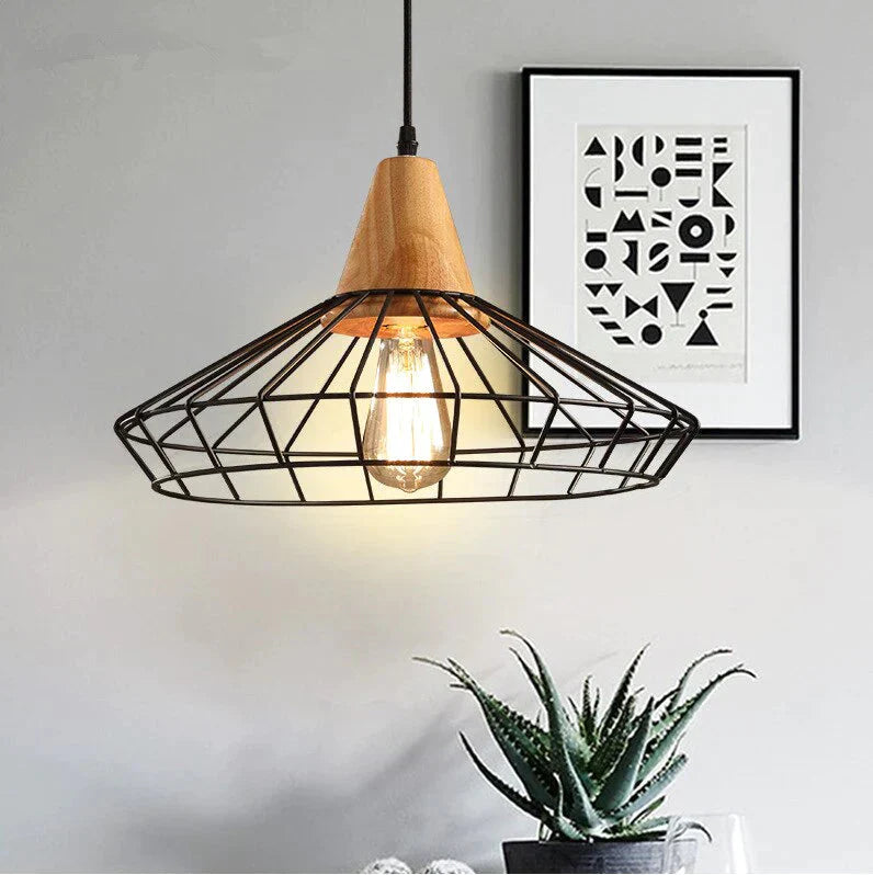 Nordic Vintage Wood Pulley Pendant Light Industrial Lighting Fixtures Retro Hanglamp For Bar Living