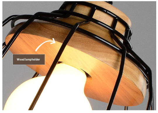 Nordic Vintage Wood Pulley Pendant Light Industrial Lighting Fixtures Retro Hanglamp For Bar Living
