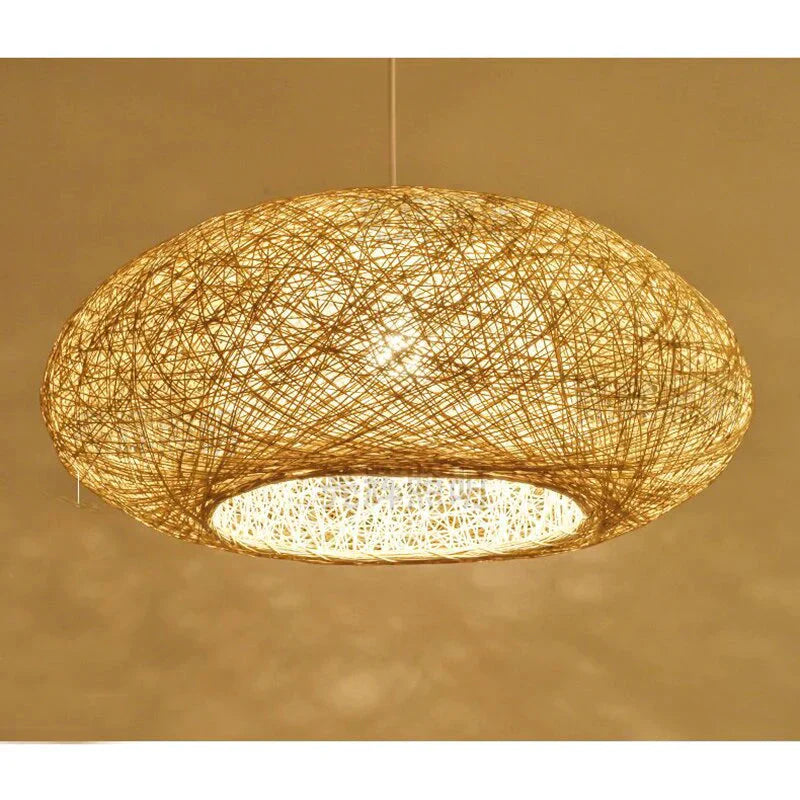 Modern Pendant Lamps Rattan Light Weaving Round Nordic Hanging Lamp Fixture Luminaire Art Lighting