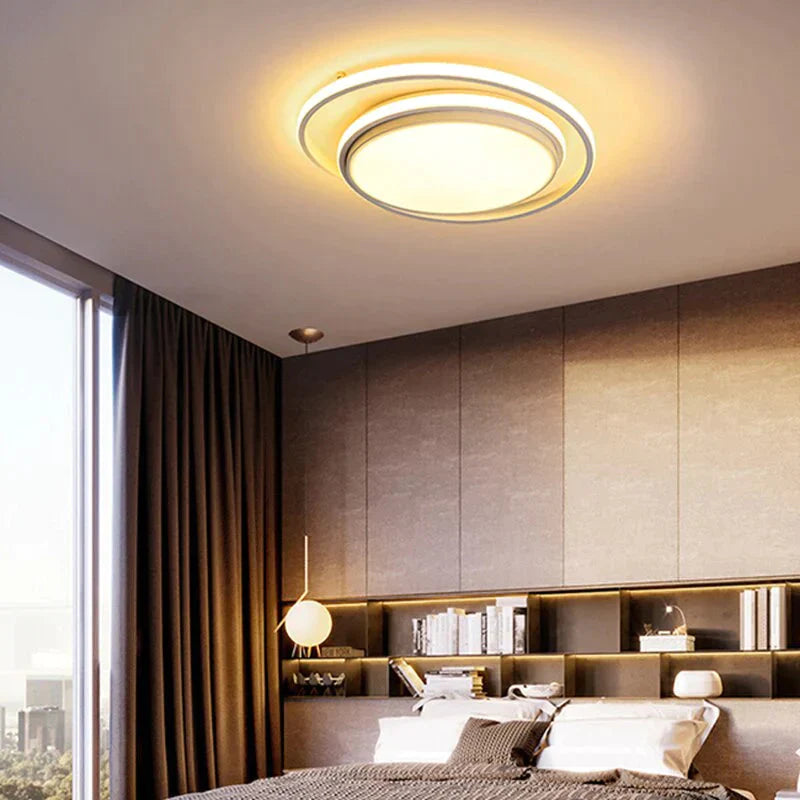 Round Modern Led Ceiling Lights For Living Room Bedroom Fixture Remote Controller + Dimmable White
