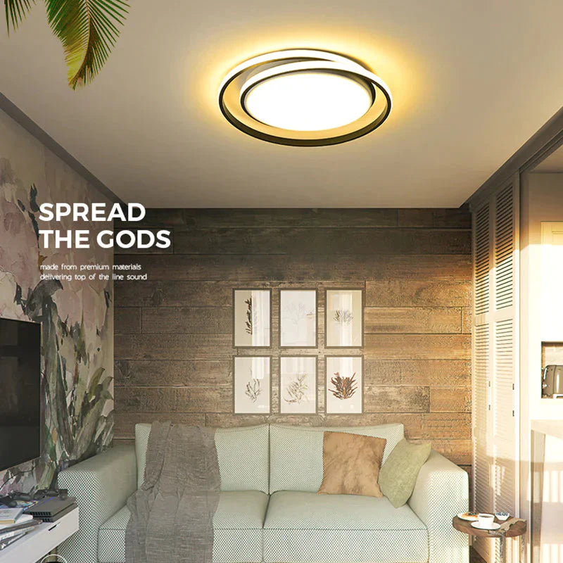 Round Modern Led Ceiling Lights For Living Room Bedroom Fixture Remote Controller + Dimmable White