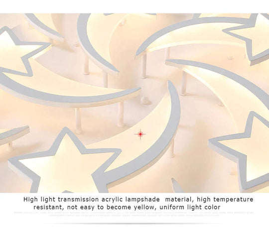 Iralan Modern Led Chandelier Art Deco Room Indoor Lamp White Star For Living Dining Bedroom Kid’s