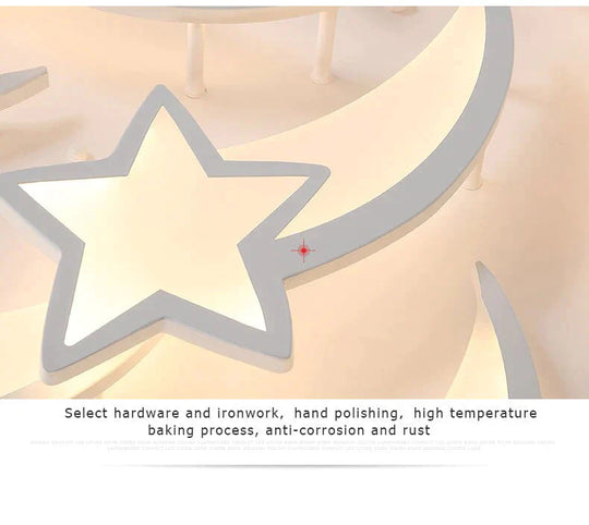 Iralan Modern Led Chandelier Art Deco Room Indoor Lamp White Star For Living Dining Bedroom Kid’s