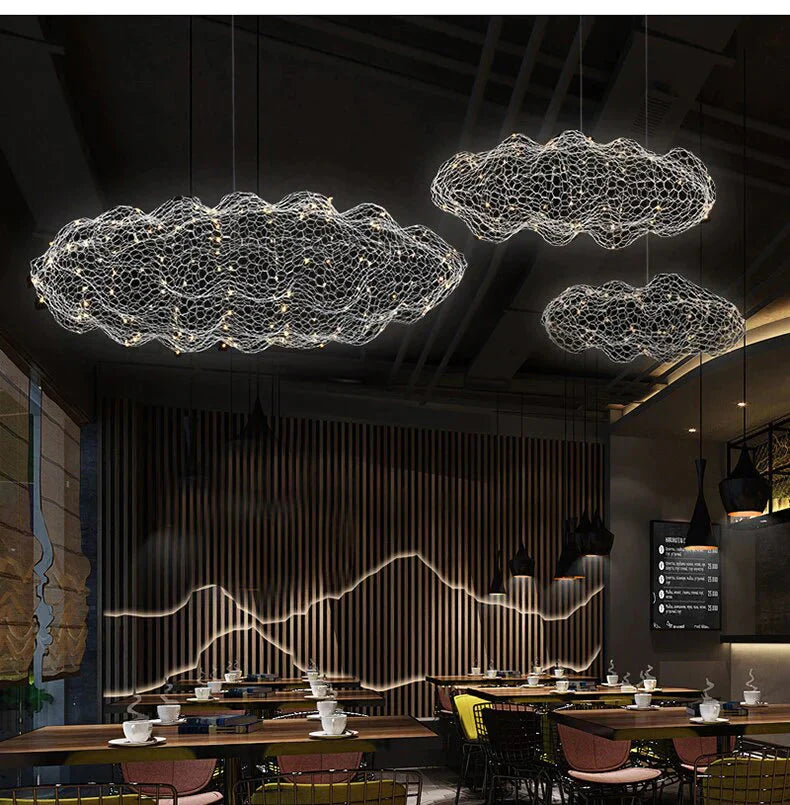 Creative Cloud Pendant Light Led Lamp Starry Personality Hotel Restaurant Bar Designer Firefly M