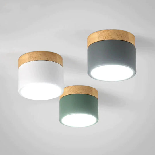 Ceiling Lights Iron&amp;Wood Lamp For Living Room Bedroom Kitchen Corridor Home Deco 7W Led Spot Light