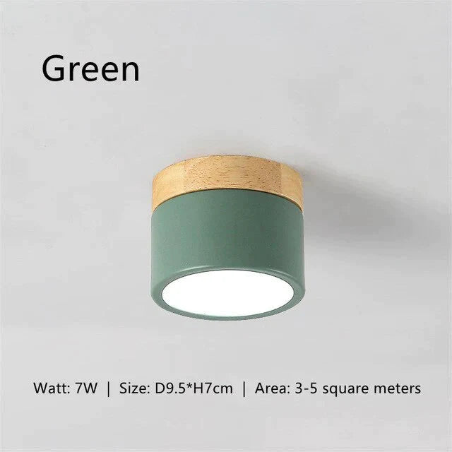 Ceiling Lights Iron&amp;Wood Lamp For Living Room Bedroom Kitchen Corridor Home Deco 7W Led Spot Light