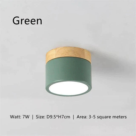 Ceiling Lights Iron&amp;Wood Lamp For Living Room Bedroom Kitchen Corridor Home Deco 7W Led Spot Light