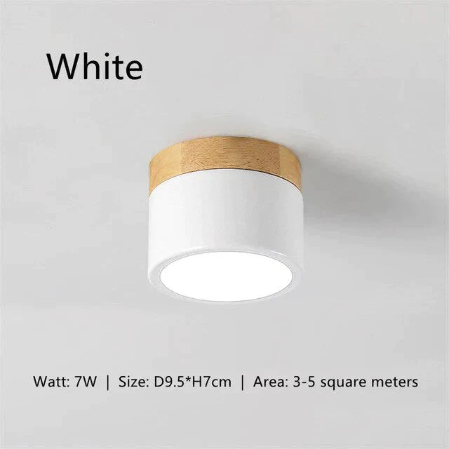 Ceiling Lights Iron&amp;Wood Lamp For Living Room Bedroom Kitchen Corridor Home Deco 7W Led Spot Light