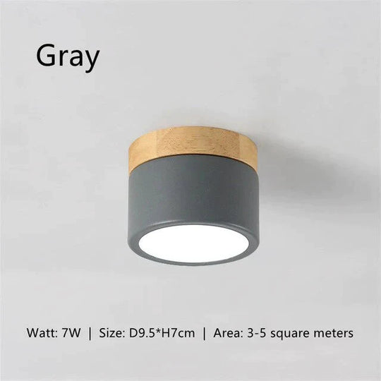 Ceiling Lights Iron&amp;Wood Lamp For Living Room Bedroom Kitchen Corridor Home Deco 7W Led Spot Light