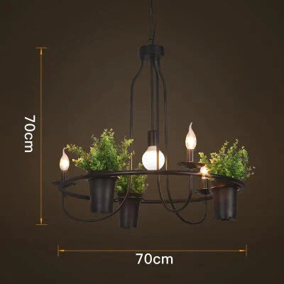 Vintage Lamp Plant Flowerpot 4/7 Head Iron Pendant Lamp Art E14 Light Creative Restaurant Cafe Bar