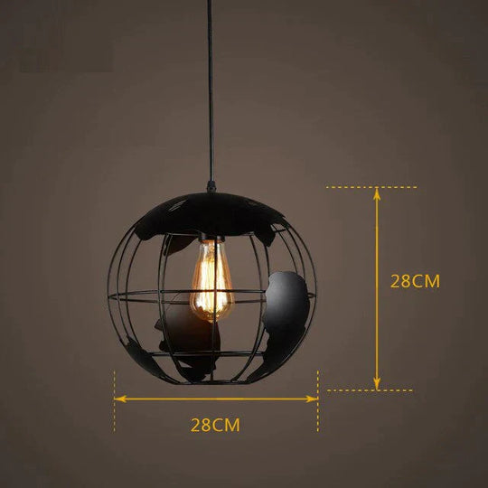Nordic Led Globe Pendant Lamp Iron Black / White Cafe Living Room Bar Office Ceiling Children