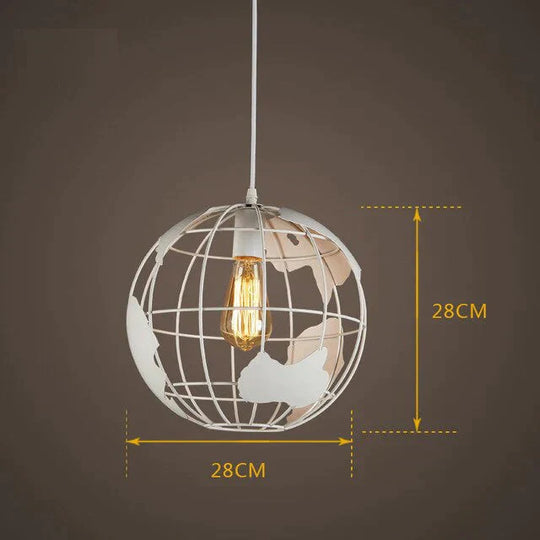 Nordic Led Globe Pendant Lamp Iron Black / White Cafe Living Room Bar Office Ceiling Children