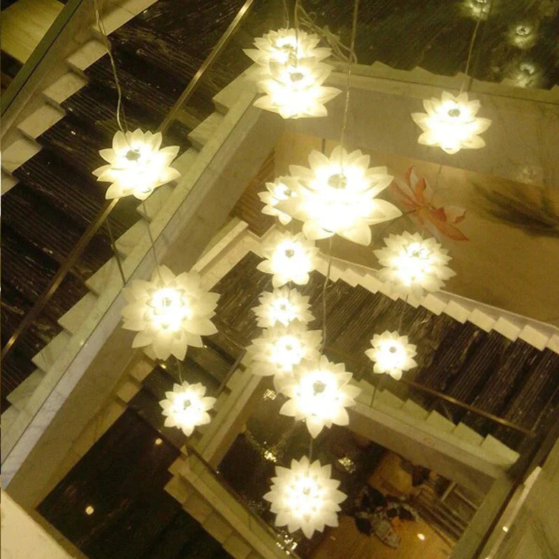 Diy Pp Lotus Chandelier Living Room Bedroom Study Restaurant Cafe Bar Club Personalized Decorative