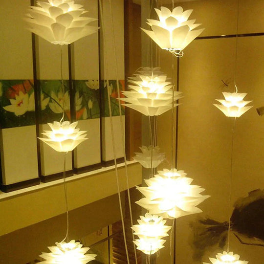 Diy Pp Lotus Chandelier Living Room Bedroom Study Restaurant Cafe Bar Club Personalized Decorative