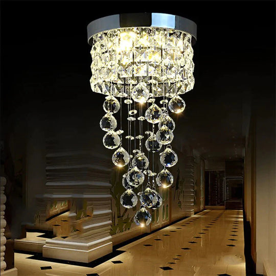 European Modern Led Crystal Aisle Lights Living Room Hallway Entrance Balcony Hotel Hanging Spiral