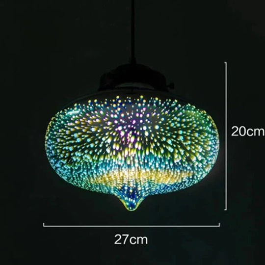 3D Fireworks Glass Pendant Lights Sparkling Led Hanging Ball Firework Lampshade Lamp For Loft