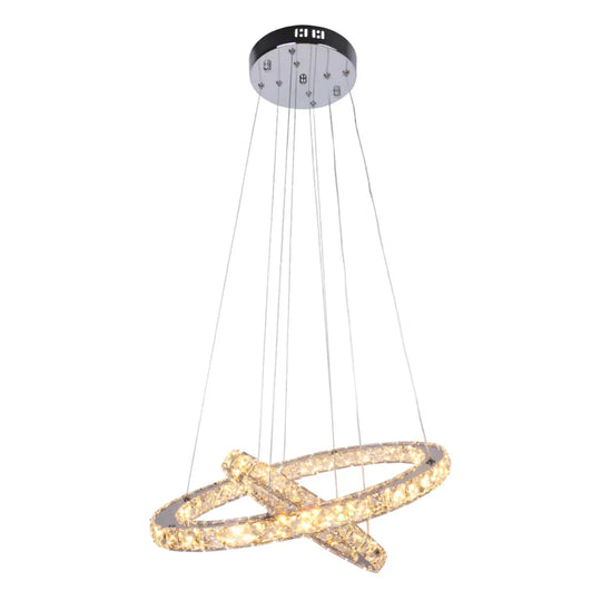 Crystal Modern Led Ceiling Light Warm White Bedroom Living Room Lights Circle Rings Cristals Avize