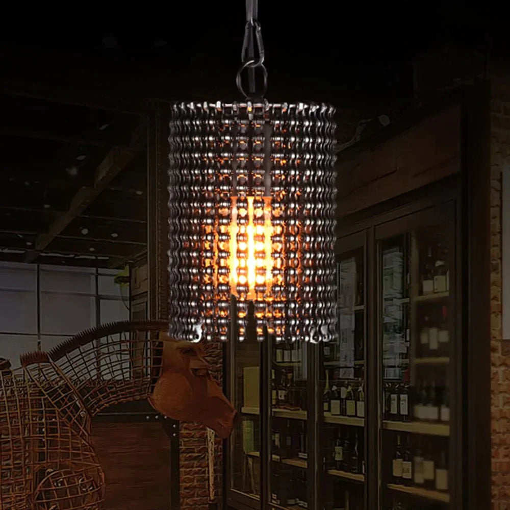 Retro Single Head Bicycle Chain Pendant Light Wall Control Led Lighting Lamp Indoor Decorative
