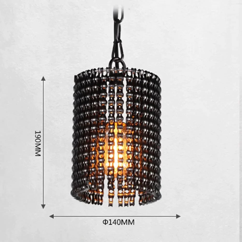 Retro Single Head Bicycle Chain Pendant Light Wall Control Led Lighting Lamp Indoor Decorative