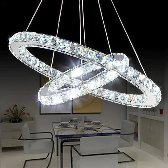 30/40/50 Cm Led Pendant Lights Modern Crystal Lamp For Living Room Restaurant Hanging