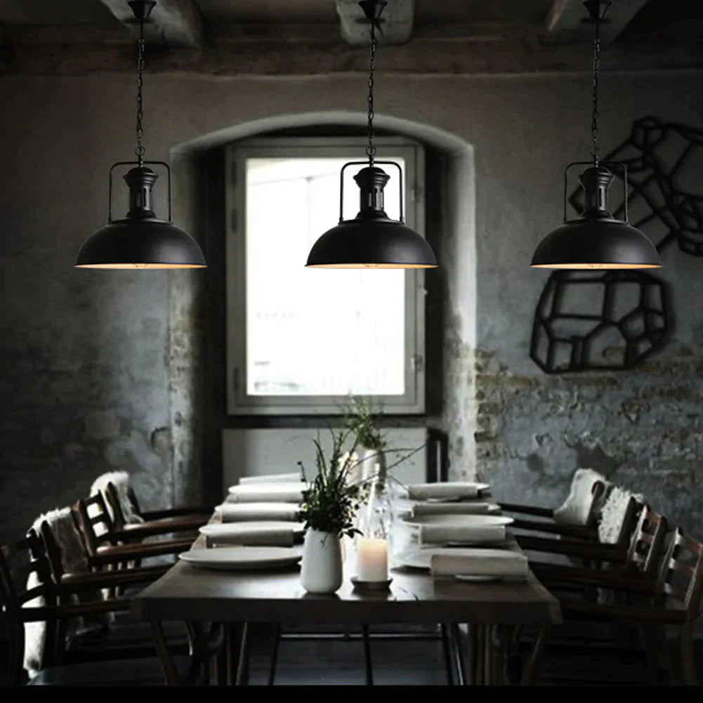 Retro Industrial Pendant Lighting For Kitchen Metal Hanging Lights 415Mm Diameter Lamp