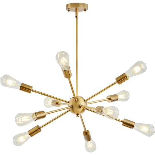 Sputnik Chandeliers Brass Modern Pendant Lamps Antique Gold Industrial Stair Lighting Fixtures 10