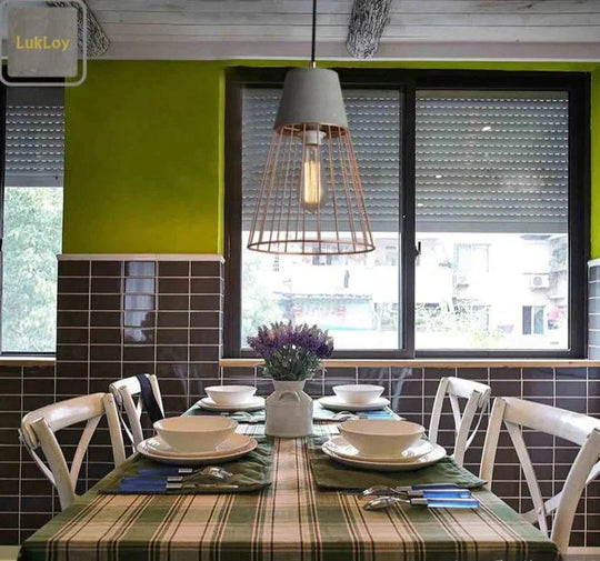 Pendant Lamp Light Creative Modern Concrete Cement Frames Lighting Drop Lights For Dining Living