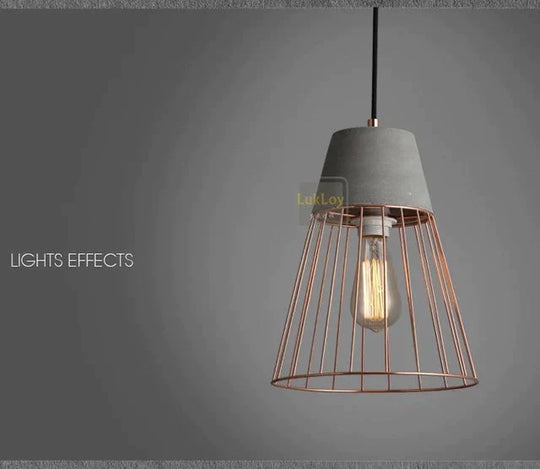 Pendant Lamp Light Creative Modern Concrete Cement Frames Lighting Drop Lights For Dining Living