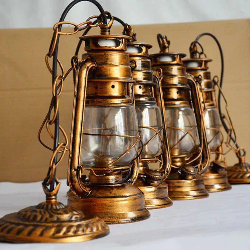 Retro Vintage Lantern Kerosene Pendant Lamp E27 Lights Loft Restaurant Master Bedroom Dining/Living
