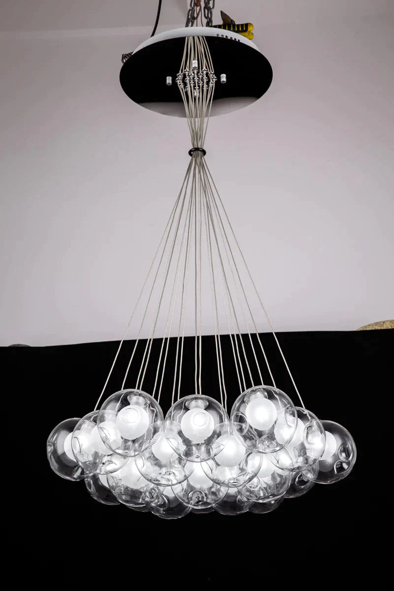 Nordic Modern Led Double - Deck Glass Ball Pendant Lights G4 Bulb Hall