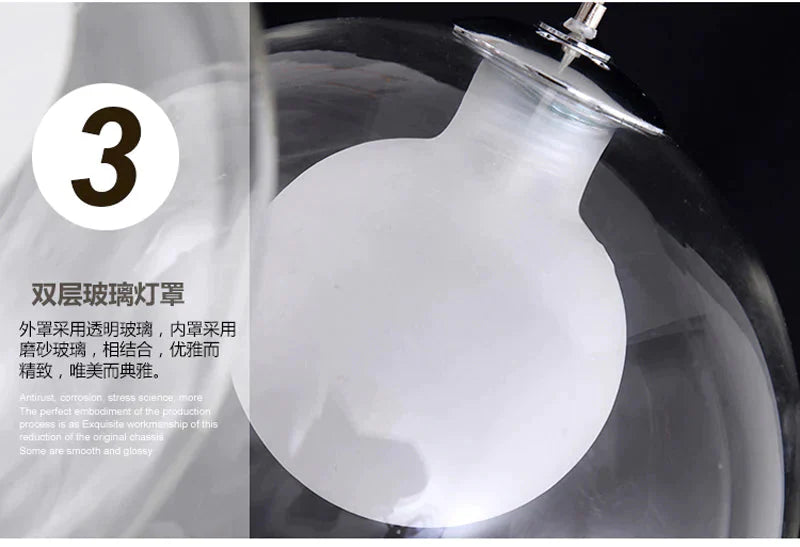 Nordic Modern Led Double - Deck Glass Ball Pendant Lights G4 Bulb Hall