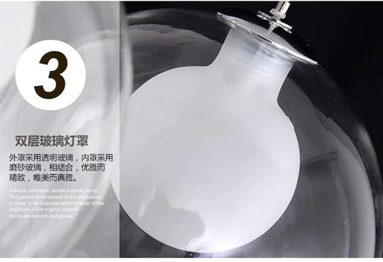 Nordic Modern Led Double - Deck Glass Ball Pendant Lights G4 Bulb Hall