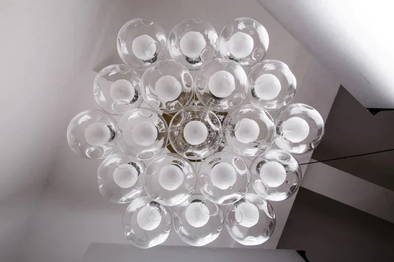 Nordic Modern Led Double - Deck Glass Ball Pendant Lights G4 Bulb Hall