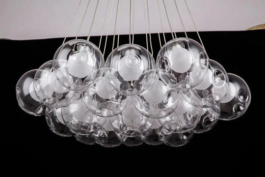 Nordic Modern Led Double - Deck Glass Ball Pendant Lights G4 Bulb Hall