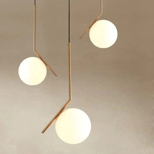 1 Pc Nordic Style Pendant Lights Milky White Glassshade Modern Minimalist Led Lamps For Dining Room