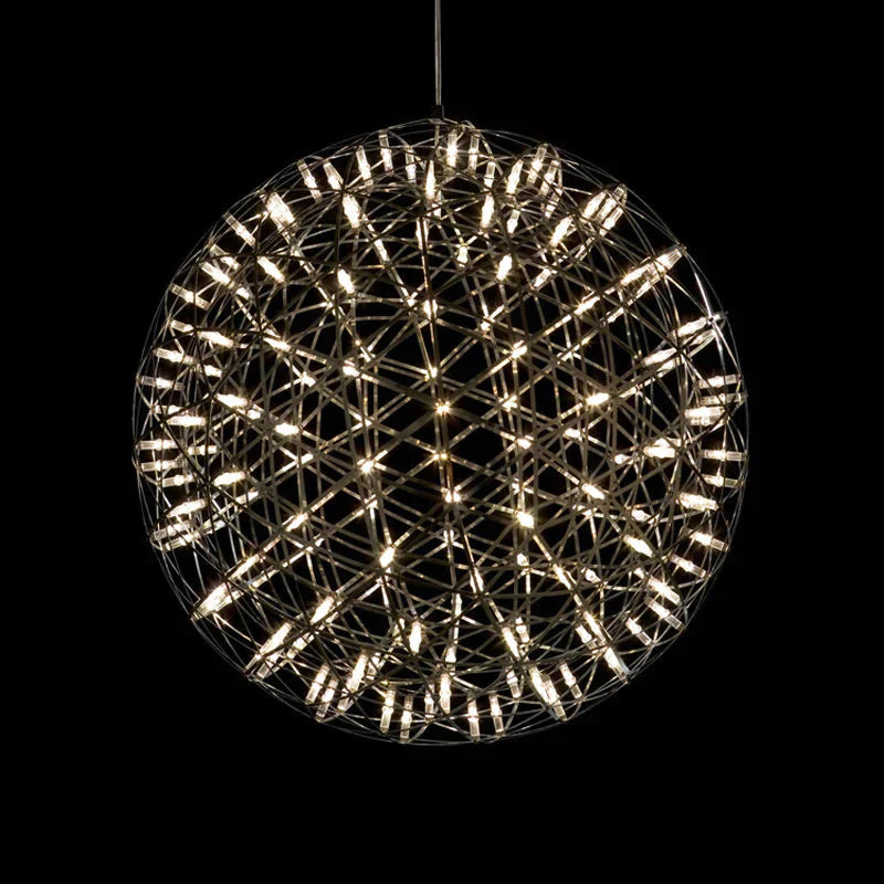 Modern Brief Loft Spark Ball Led Pendant Light Fixture Firework Stainless Steel Lamps Home Deco