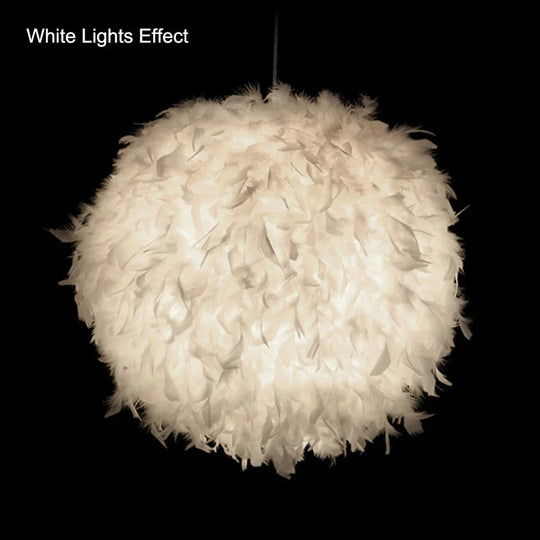 Modern Pendant Light Dreamlike Feather Droplight Bedroom Hanging Lamp