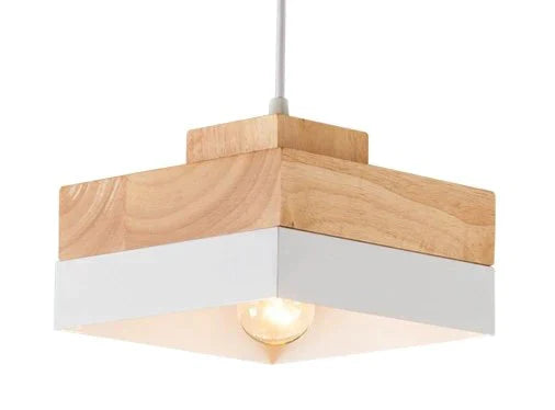 Nordic Solid Wood Lamp Simple Dining Table Pendant Lights Personality E27 Creative Living Room