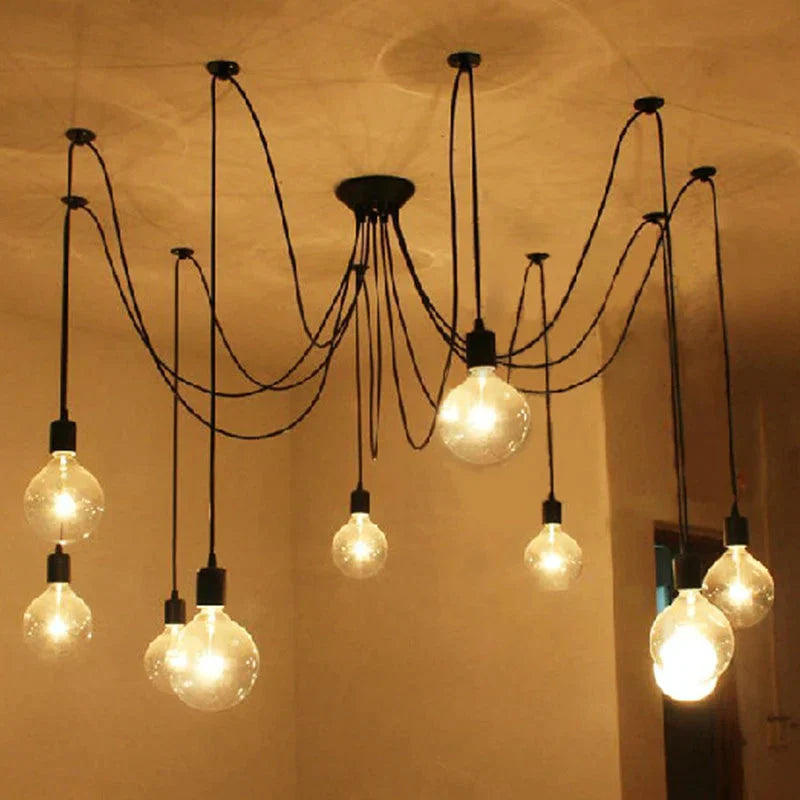 Diy Vintage Nordic Spider Pendant Lamp Multiple Adjustable Retro Lights Loft Classic Decorative