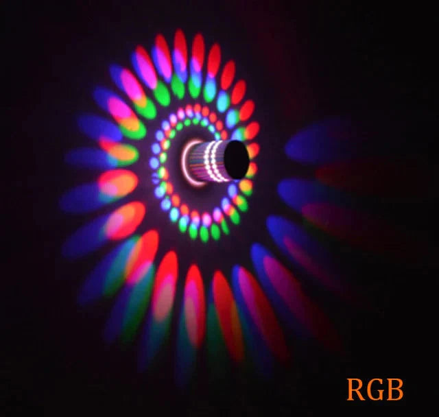 Modern Led Ceiling Light 3W Rgb Wall Sconce Front Balcony Lamp Porch Red Blue Green