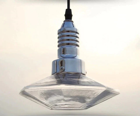 Loft Modern Art Deco Hanging Clear Glass Crystal Lamp Shade Staircase Pendant Led Gu10 Lights