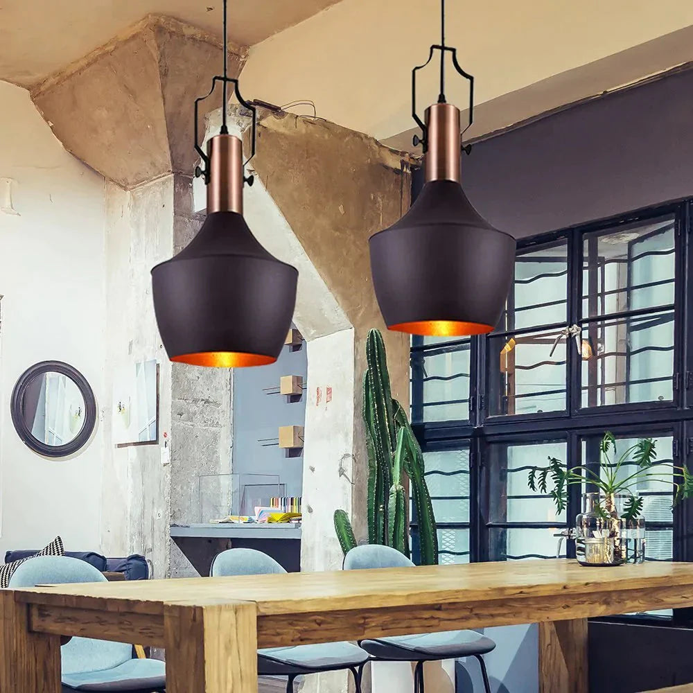 Retro Industrial Chandelier Light Black Metal Shade Housing Kitchen Restaurant Bar Cafe Led Pendant