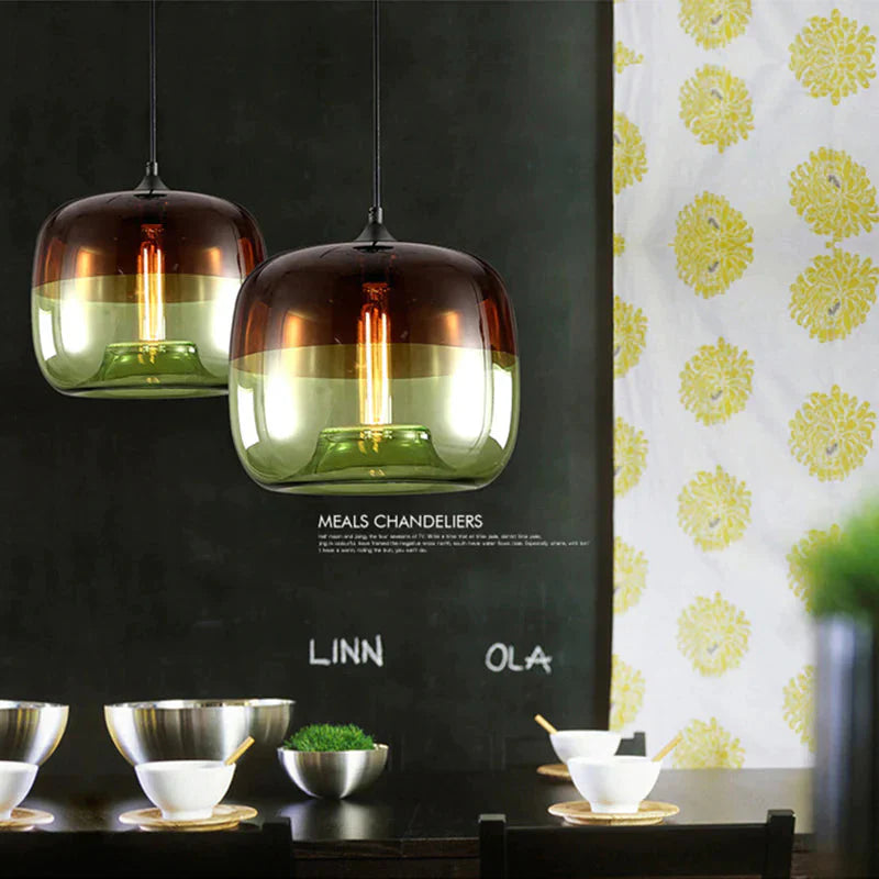 Modern Nordic Art Deco Colorful Hanging Glass Pendant Lamp Lights Fixtures E27 Led For Kitchen